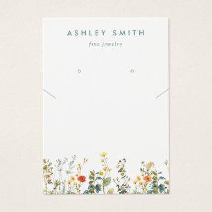 Elegant Wildflower Earring Necklace Display Card