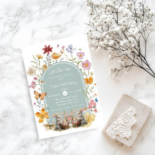Elegant Wildflower Easter Birthday ParTea  Invitation