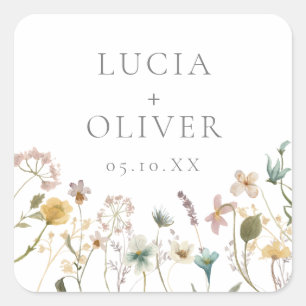 Elegant Wildflower Envelope Sticker
