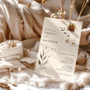 Elegant Wildflower Fall Rehearsal Dinner Invitation