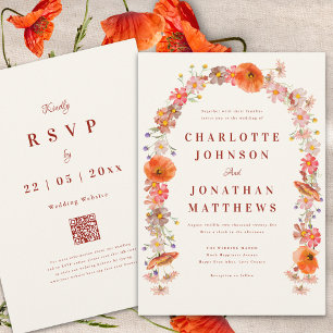 Elegant Wildflower Fall Wedding Invitation
