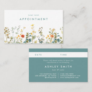 Elegant Wildflower Field Appointment Card