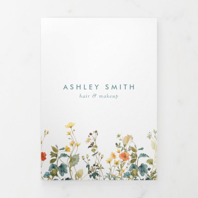 Elegant Wildflower Field Brochure Tri-Fold Programme (Cover)