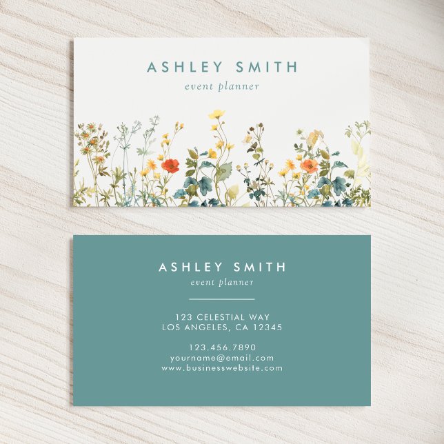 Elegant Wildflower Field Business Card (Creator Uploaded)
