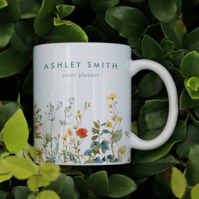 Elegant Wildflower Field Business Coffee Mug (Creator Uploaded)