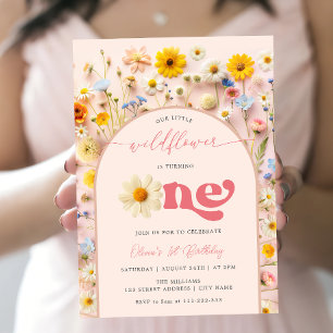 Elegant Wildflower First Birthday Invitation