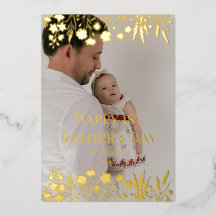 Elegant Wildflower First Father's Day Photo Dad