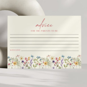 Elegant Wildflower Floral Baby Shower Advice Card