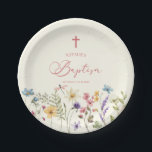 Elegant Wildflower Floral Baptism Paper Plate<br><div class="desc">These are Elegant Wildflower Floral Baptism Paper Plates!</div>