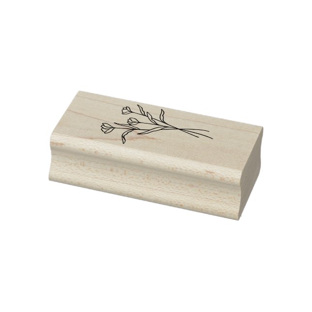 Elegant Wildflower Floral Bouquet Wood Art Rubber Stamp (Stamp)