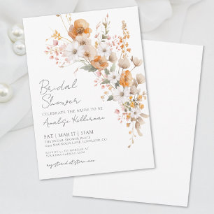 Elegant Wildflower Floral Bridal Shower Invitation