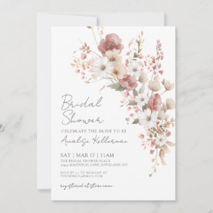 Elegant Wildflower Floral Bridal Shower Invitation