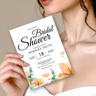 Elegant Wildflower Floral Bridal Shower Invitation Postcard