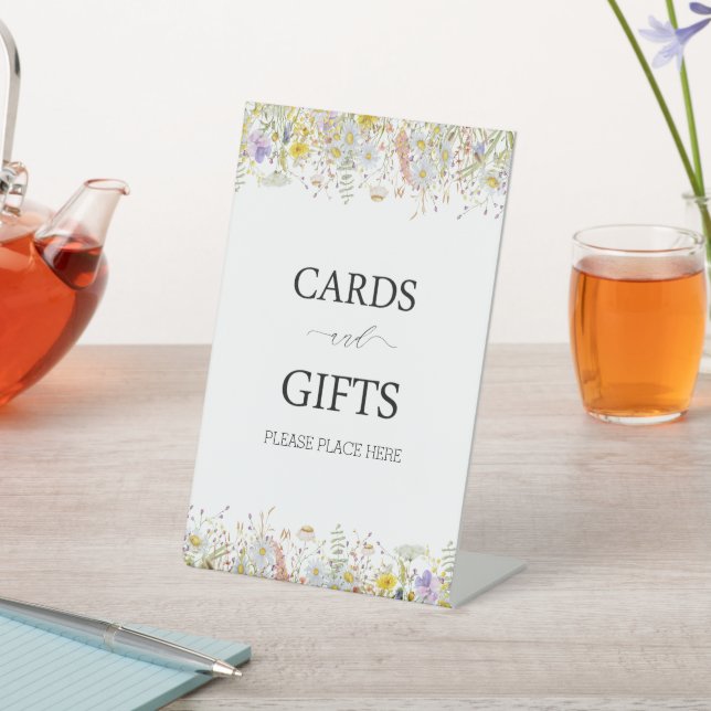 Elegant Wildflower Floral Bridal Shower Pedestal S Sign (In SItu)