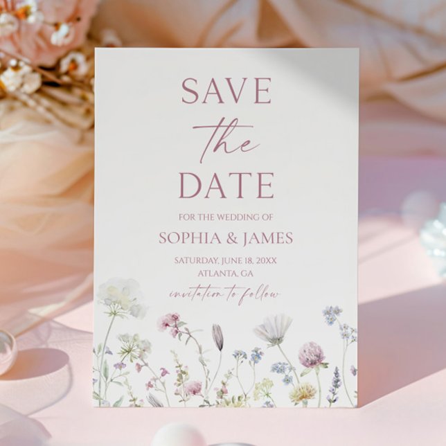 Elegant Wildflower Floral Flowers Wedding Save The Date (Creator Uploaded)
