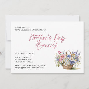 Elegant Wildflower Floral Mother's day Brunch  Invitation