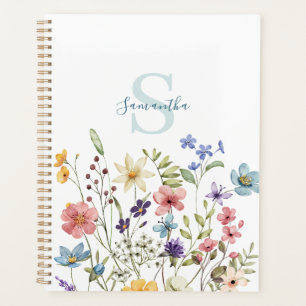 Elegant Wildflower Floral Personalised Planner