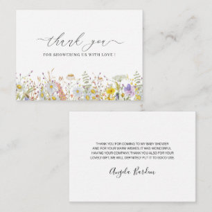 Elegant Wildflower floral thank you Card