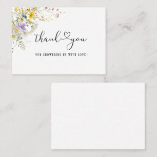 Elegant Wildflower floral thank you note card