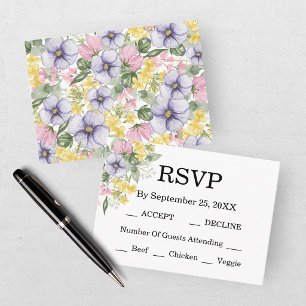 Elegant Wildflower Floral Wedding Enclosure Card