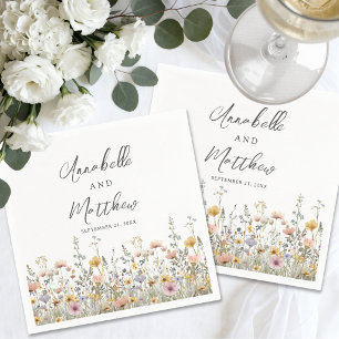 Elegant Wildflower Floral Wedding Napkin