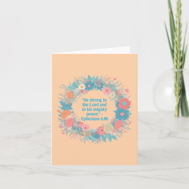 Elegant Wildflower Floral Wreath Religious Blank  Card (Front)
