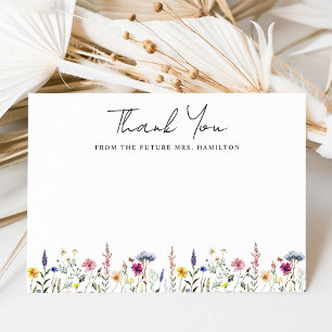 Elegant Wildflower Future Mrs. Bridal Shower Thank You Card