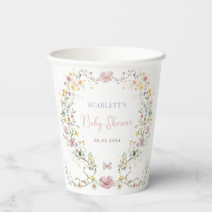 Elegant Wildflower Garden Baby Shower Favours Paper Cups