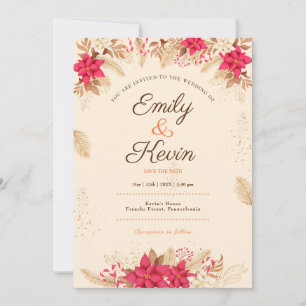 Elegant Wildflower Garden Beige Photo wedding Invitation