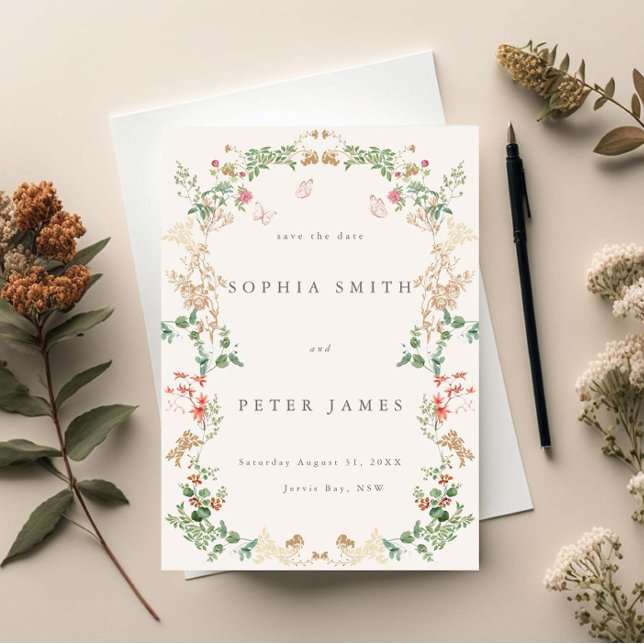 Elegant Wildflower Garden Floral Save the date Invitation (Creator Uploaded)