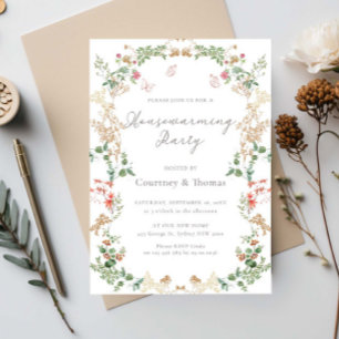 Elegant Wildflower Garden housewarming party Invitation