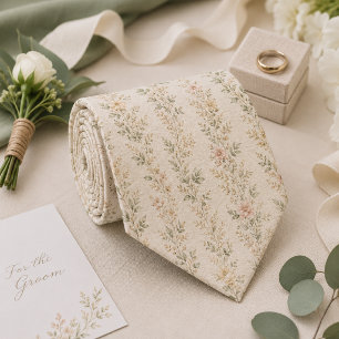 Elegant Wildflower Garden Wedding Tie