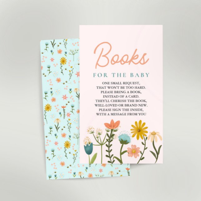 Elegant Wildflower Girls Books For Baby Enclosure Card (Creator Uploaded)