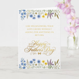 Elegant Wildflower Gold Father's Day Dad Card