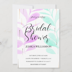 Elegant Wildflower golden Bridal Shower Invitation