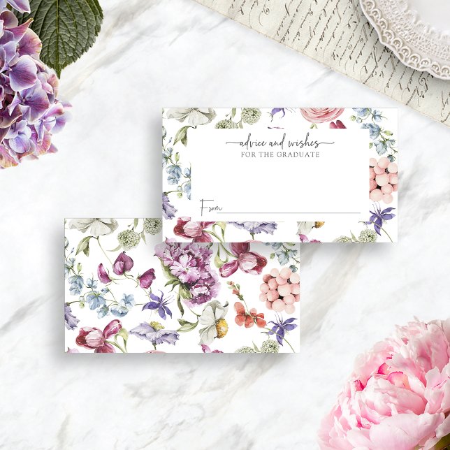 Elegant Wildflower Graduation Advice Cards (Elegant Wildflower Graduation Advice Cards by Painted Paperie
)