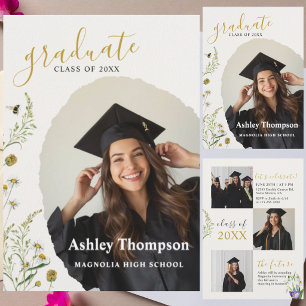 Elegant Wildflower Graduation Collage Invitation