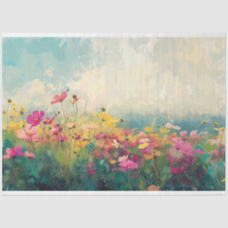Elegant Wildflower Impressionist Decoupage Tissue Paper