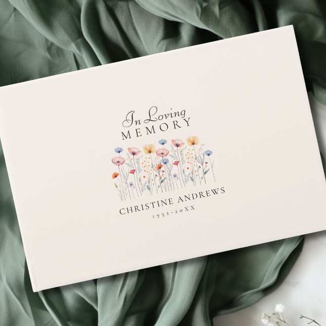 Elegant, Wildflower "In Loving Memory" Funeral Guest Book (Elegant, Wildflower "In Loving Memory" Funeral Guest Book)