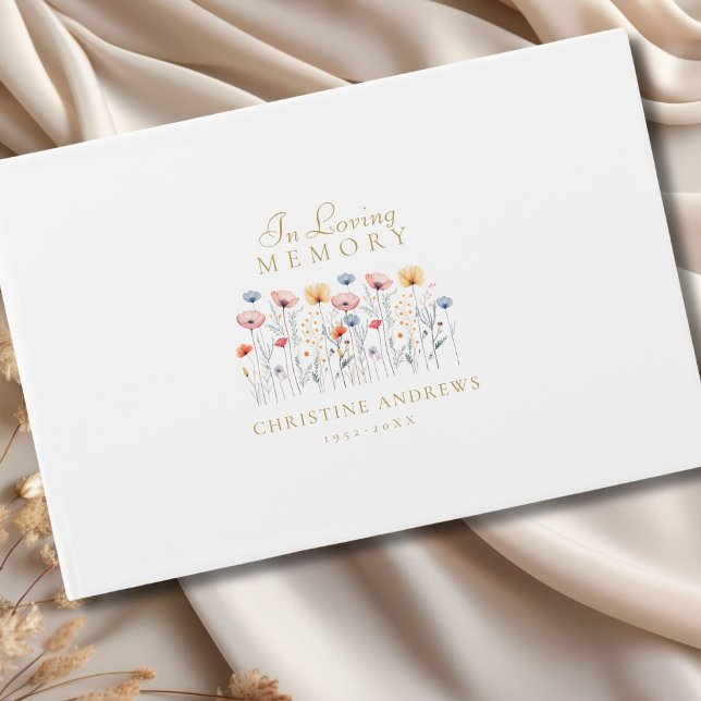 Elegant, Wildflower "In Loving Memory" Funeral Guest Book (Elegant, Wildflower "In Loving Memory" Funeral Guest Book)