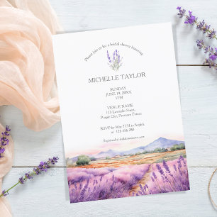 Elegant Wildflower Lavender Purple Violet Floral Invitation