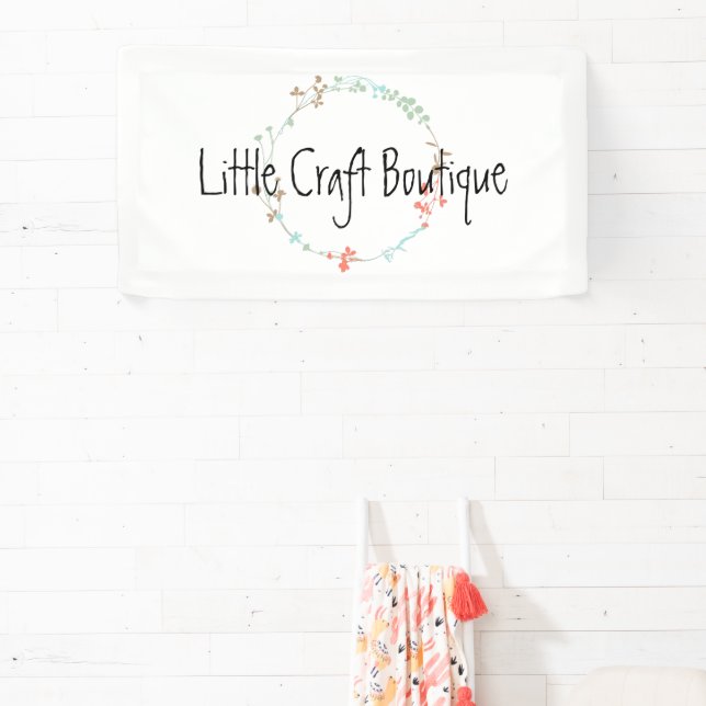 Elegant Wildflower Line Art Wreath Banner (Insitu)