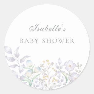 Elegant Wildflower Meadow Baby Shower Classic Round Sticker