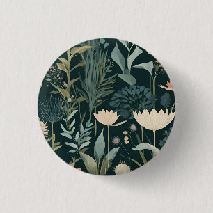 Elegant Wildflower Meadow Botanical Pattern 3 Cm Round Badge