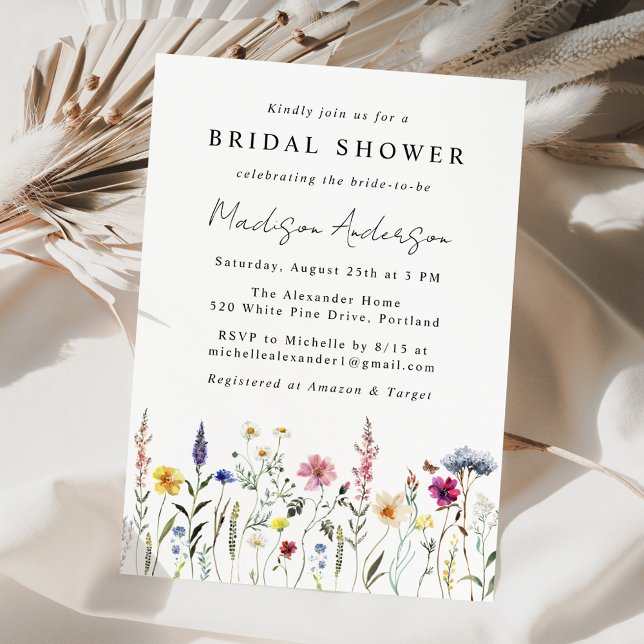 Elegant Wildflower Meadow Bridal Shower Invitation (Creator Uploaded)
