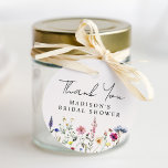 Elegant Wildflower Meadow Bridal Shower Thank You Favour Tags<br><div class="desc">Elegant floral bridal shower thank you favour tags featuring a bottom border of watercolor wildflowers and foliage in shades of pink, yellow, purple, blue, and green on a cream background. Personalise the wildflower bridal shower favour tags with the bride-to-be's name. The personalised wildflower thank you favour tags are perfect for...</div>