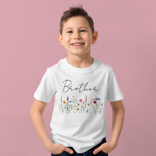 Elegant Wildflower Meadow Brother Baby Shower T-Shirt
