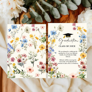 Elegant Wildflower Meadow Garden Graduation Announcement