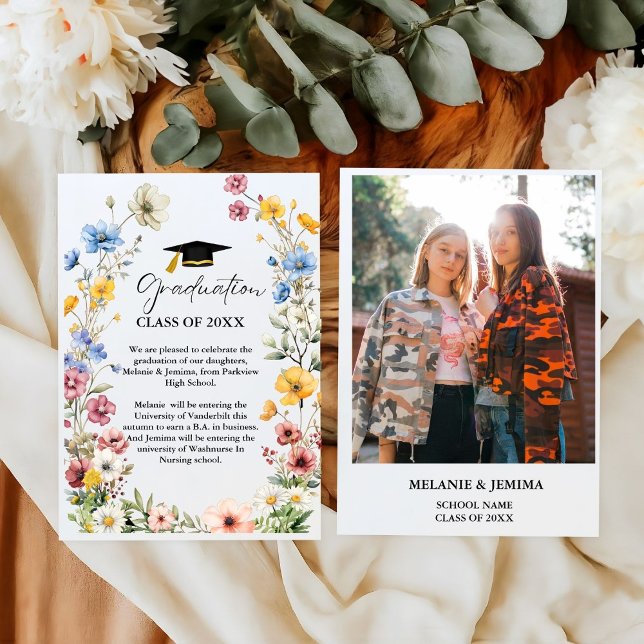Elegant Wildflower Meadow Garden Graduation Announcement (Creator Uploaded)