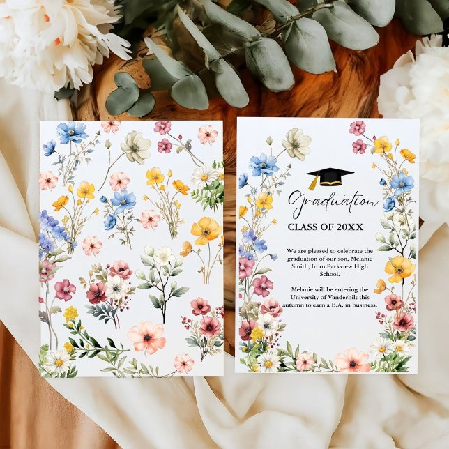 Elegant Wildflower Meadow Garden Graduation Announcement (Creator Uploaded)
